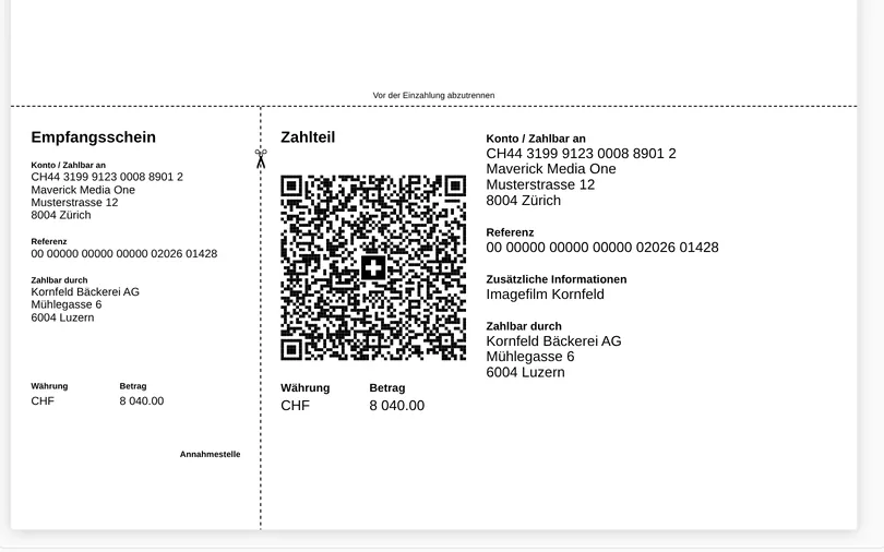The Swiss QR payment part